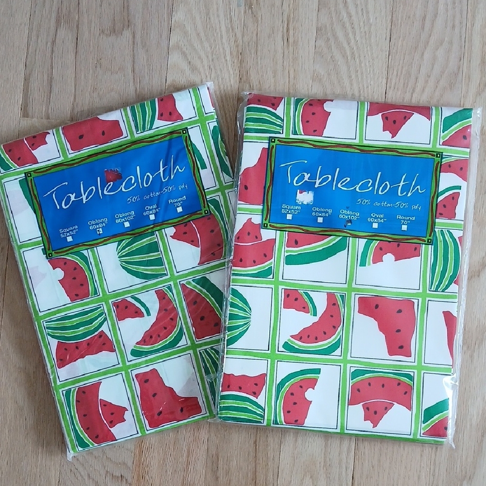 Watermelon Tablecloths 60x80 60x102 Cotton / Polyester USA Kohls NIP